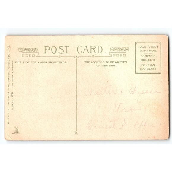 Thanksgiving Blessing Gottschalk, Dreyfuss & Davis Lithograph Postcard Gel Coat - Picture 2 of 2